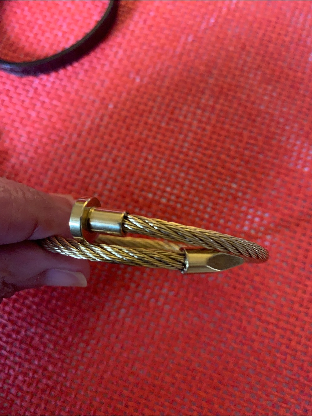 Gold-Tone Twisted Cable Cuff Bracelet - Men Accessories
